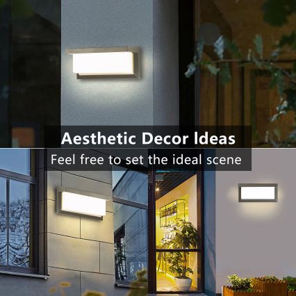 Brilagi - Aplica LED dimmabilă de exterior BRICKY 1xE27/6W/230V 2700-6500K IP54 gri