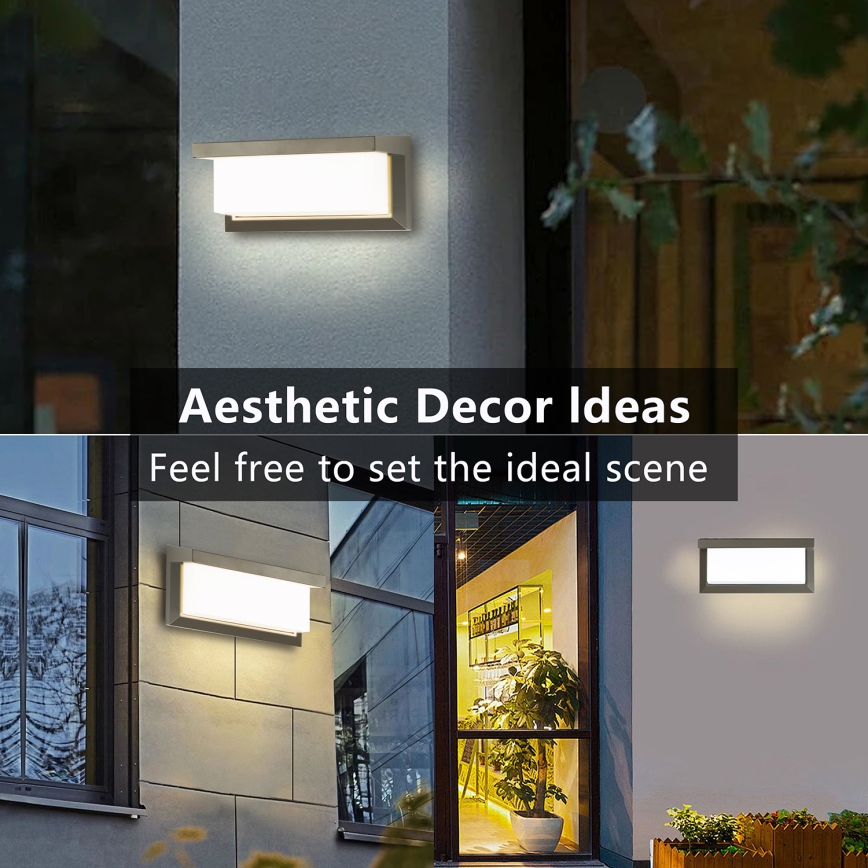 Brilagi - Aplica LED dimmabilă de exterior BRICKY 1xE27/6W/230V 2700-6500K IP54 gri
