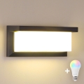 Brilagi - Aplica LED RGBW de exterior BRICKY, reglabilă (compatibilă cu dimmer) 1xE27/9W/230V 2700-6500K antracit IP54