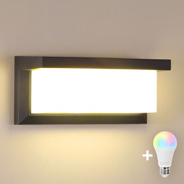 Brilagi - Aplica LED RGBW de exterior BRICKY, reglabilă (compatibilă cu dimmer) 1xE27/9W/230V 2700-6500K antracit IP54