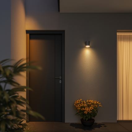 Brilagi - Aplica LED RGBW reglabilă de exterior MATERA 1xGU10/6W/230V 3000K IP54 gri + telecomandă