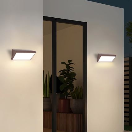 Brilagi - Aplică de exterior dimmabilă LED RGBW TRIANGLE 1xE27/15W/230V 2700-6500K IP65 maro