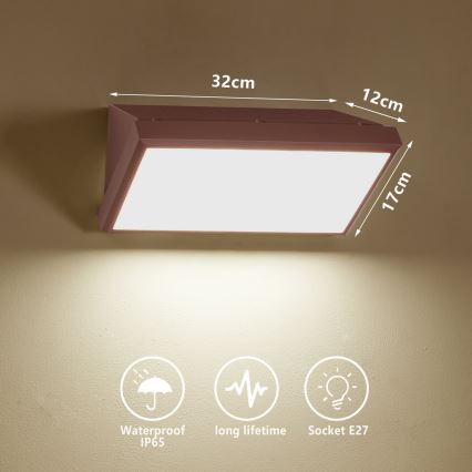 Brilagi - Aplică de exterior dimmabilă LED RGBW TRIANGLE 1xE27/15W/230V 2700-6500K IP65 maro