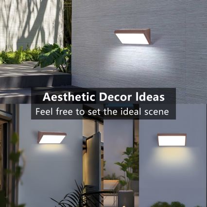Brilagi - Aplică de exterior dimmabilă LED RGBW TRIANGLE 1xE27/9W/230V 2700-6500K IP65 maro