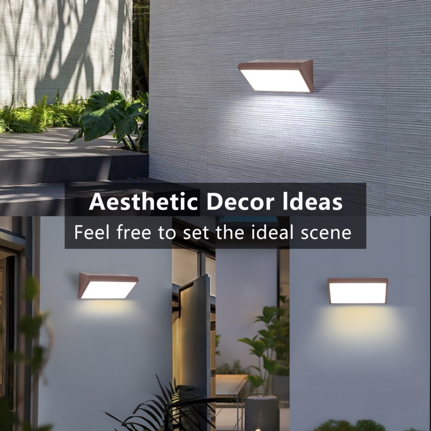 Brilagi - Aplică de exterior dimmabilă LED RGBW TRIANGLE 1xE27/9W/230V 2700-6500K IP65 maro