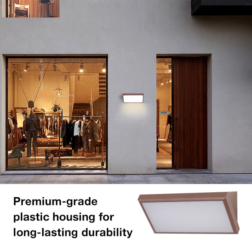 Brilagi - Aplică de exterior dimmabilă LED RGBW TRIANGLE 1xE27/9W/230V 2700-6500K IP65 maro