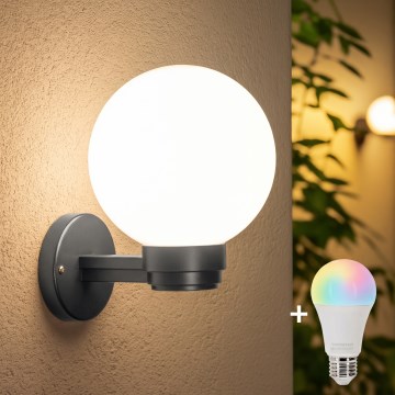 BRILAGI - Aplica LED RGBW dimmabilă de exterior HARBOR, 1x E27, 12W, 230V, 2700–6500K, IP33, antracit/alb