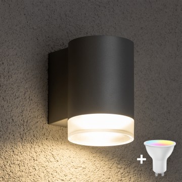 Brilagi - Aplica LED RGBW reglabilă de exterior MATERA 1xGU10/4,8W/230V 3000K IP54 gri + telecomandă