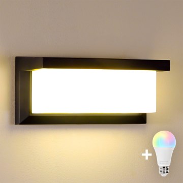 Brilagi - Aplica LED RGBW reglabilă pentru exterior BRICKY 1xE27/9W/230V 2700-6500K IP54 negru