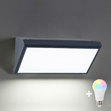 Brilagi - Aplica LED RGBW reglabilă pentru exterior TRIANGLE 1xE27/9W/230V 2700-6500K IP65 antracit