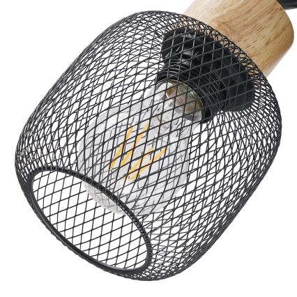 Brilagi - Aplica spot BASKLITE 3xE27/15W/230V lemn/negru