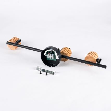 Brilagi - Aplica spot BASKLITE 3xE27/15W/230V lemn/negru