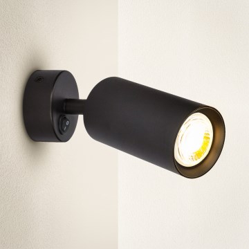 Brilagi - Aplică spot de perete cu întrerupător integrat SELE 1xGU10/30W/230V negru