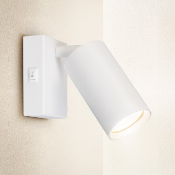 Brilagi - Aplică spot de perete cu întrerupător SELE 1xGU10/30W/230V albă