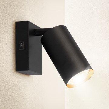 Brilagi - Aplica spot de perete cu întrerupător SELE 1xGU10/30W/230V negru/auriu