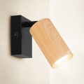 Brilagi - Aplica spot de perete cu întrerupător SELE 1xGU10/30W/230V negru/decor stejar