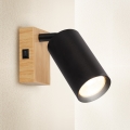 Brilagi - Aplica spot de perete cu întrerupător SELE 1xGU10/30W/230V negru/decor stejar