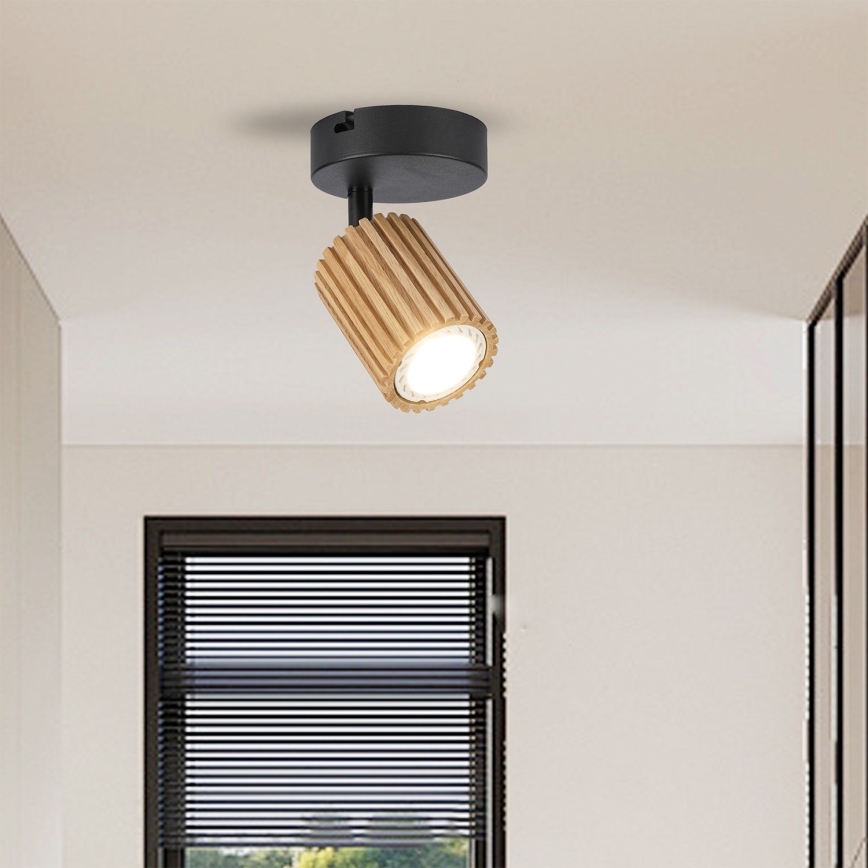 Brilagi - Aplica spot de perete MODERN WOOD 1xGU10/8W/230V lemn/negru