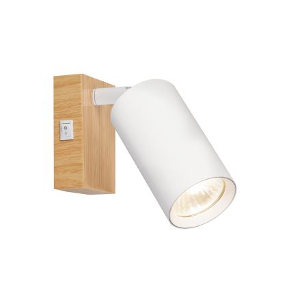 Brilagi - Aplica spot de perete SELE 1xGU10/30W/230V alb/decor stejar