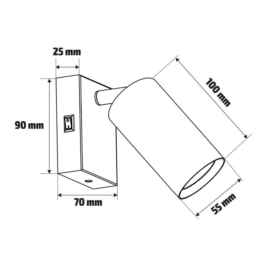 Brilagi - Aplica spot de perete SELE 1xGU10/30W/230V alb/decor stejar