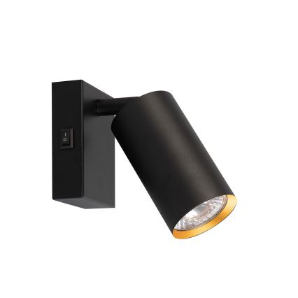 Brilagi - Aplica spot de perete cu întrerupător SELE 1xGU10/30W/230V negru/auriu