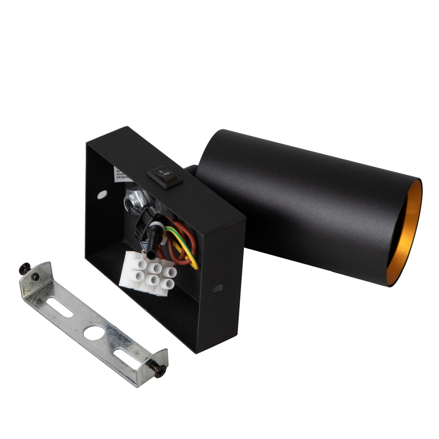 Brilagi - Aplica spot de perete cu întrerupător SELE 1xGU10/30W/230V negru/auriu