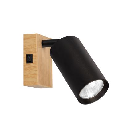 Brilagi - Aplica spot de perete SELE 1xGU10/30W/230V negru/decor stejar