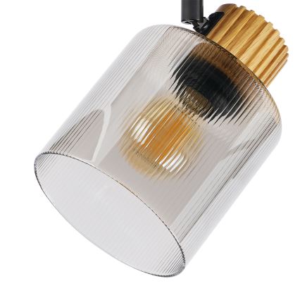 Brilagi - Aplica spot HYGGE 3xE14/15W/230V lemn/sticlă fumurie