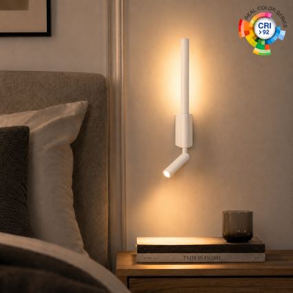 BRILAGI - Aplica spot LED de perete VIXON LED/3W/230V + LED/5W, alb, CRI 90
