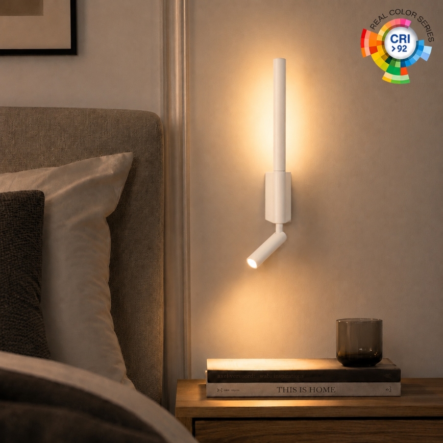 BRILAGI - Aplica spot LED de perete VIXON LED/3W/230V + LED/5W, alb, CRI 90