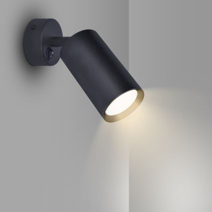 Brilagi - LED RGBW, aplică spot de perete dimabilă cu întrerupător SELE 1xGU10/4,8W/230V 3000K neagră + telecomandă