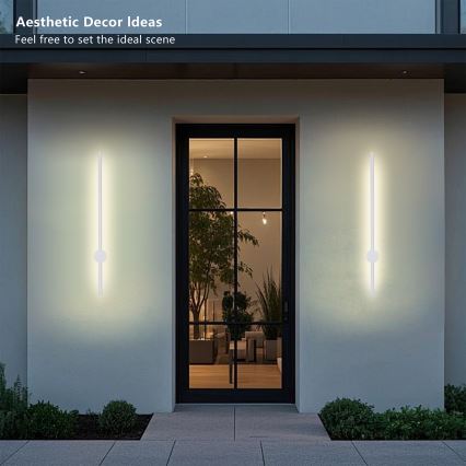 Brilagi - Aplica LED de exterior AURA LED/12W/230V 3000K IP54 65 cm alb CRI 90