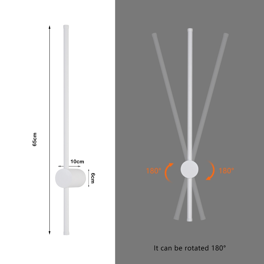 Brilagi - Aplica LED de exterior AURA LED/12W/230V 3000K IP54 65 cm alb CRI 90