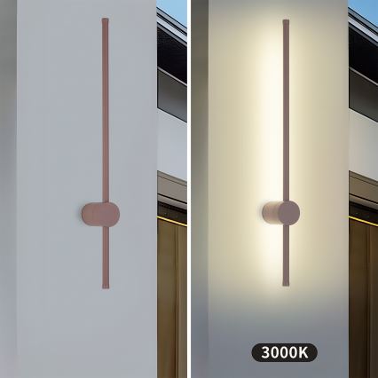 Brilagi - Aplică LED de perete pentru exterior AURA, 12W, 230V, 3000K, IP54, 65 cm, maro, CRI 90