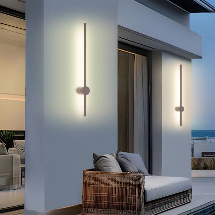 Brilagi - Aplică LED de perete pentru exterior AURA, 12W, 230V, 3000K, IP54, 65 cm, maro, CRI 90