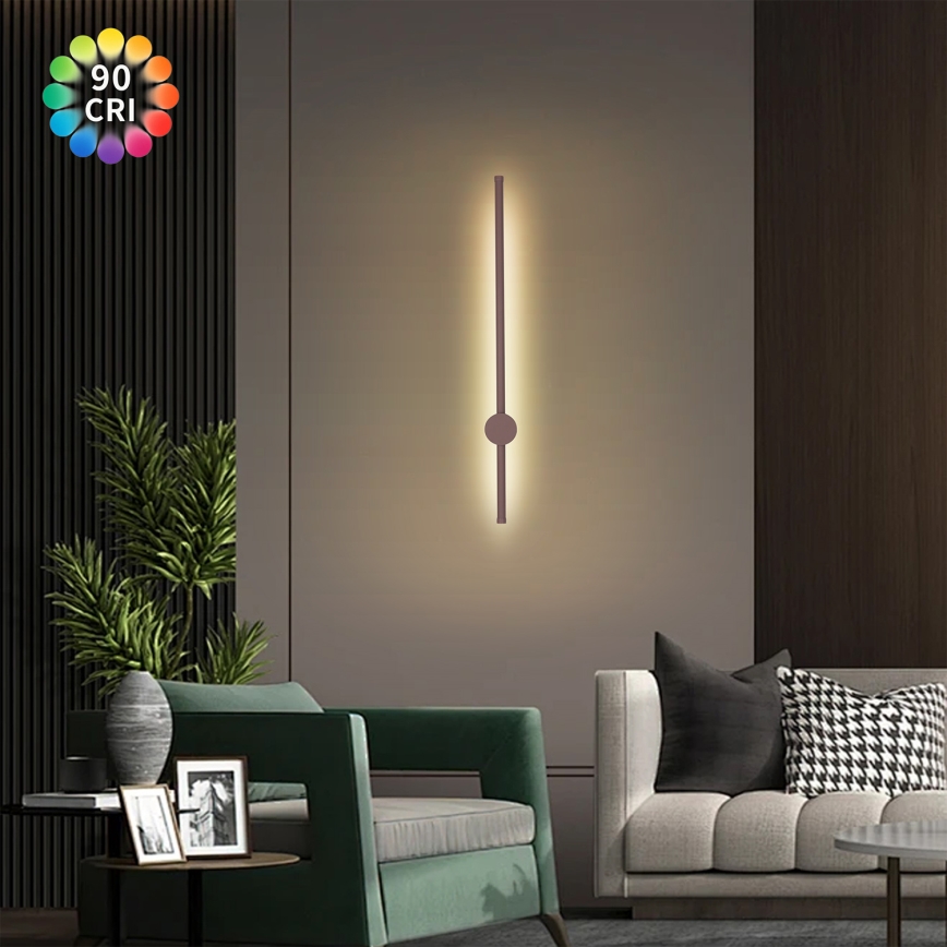 Brilagi - Aplică LED de perete pentru exterior AURA, 12W, 230V, 3000K, IP54, 65 cm, maro, CRI 90