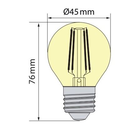 Brilagi - Bec LED Filament Clasic ONE P45 E27/6,5W/230V 3000K