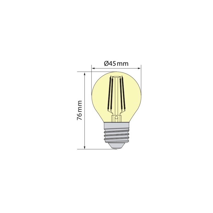Brilagi - Bec LED Filament Clasic ONE P45 E27/6,5W/230V 3000K