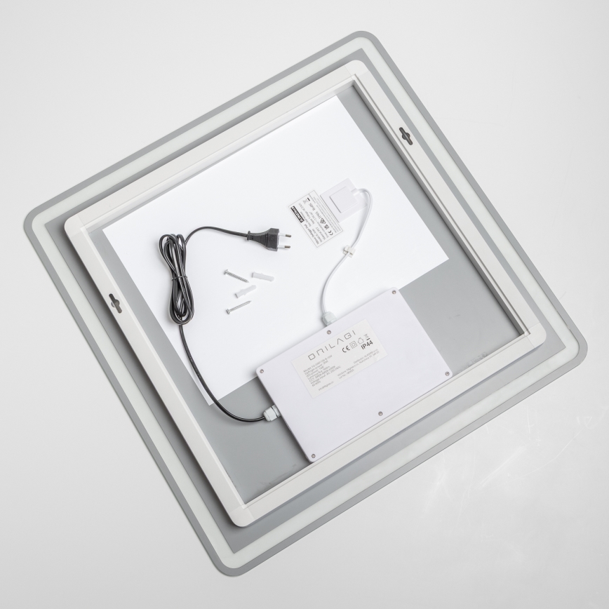 Brilagi - Oglindă LED încălzită pentru baie BELLA, 16W, 230V, 60x60 cm, IP44, CRI 90, reglabilă + CCT