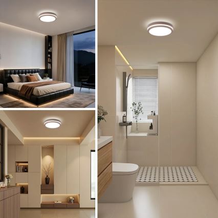 Brilagi - Corp de iluminat LED de exterior cu senzor BENE LED/24W/230V Ø 26 cm maro IP54