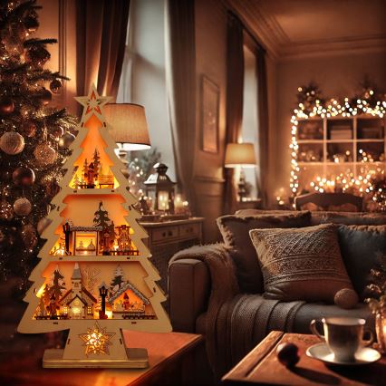 Brilagi - Brad decorativ de Crăciun cu LED, 3xAA