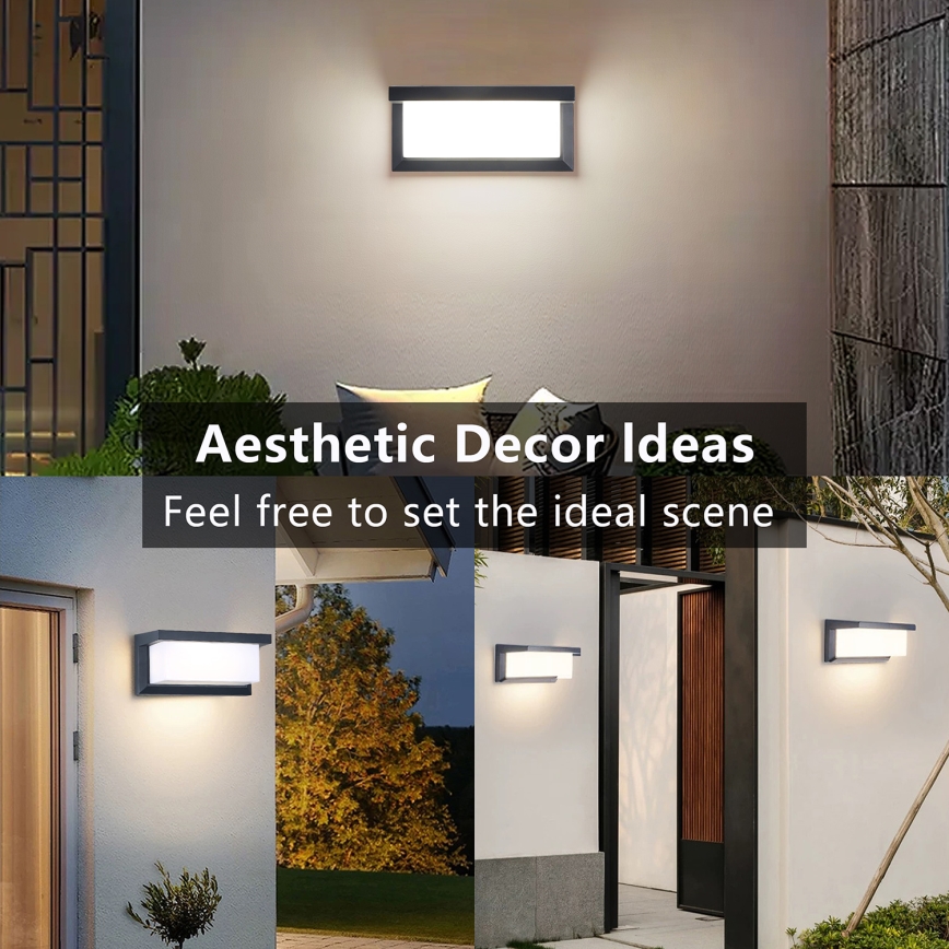 Brilagi - Aplica LED RGBW de exterior BRICKY, reglabilă (compatibilă cu dimmer) 1xE27/9W/230V 2700-6500K antracit IP54