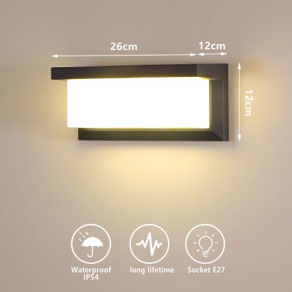 Brilagi - Aplica LED RGBW de exterior BRICKY, reglabilă (compatibilă cu dimmer) 1xE27/9W/230V 2700-6500K antracit IP54