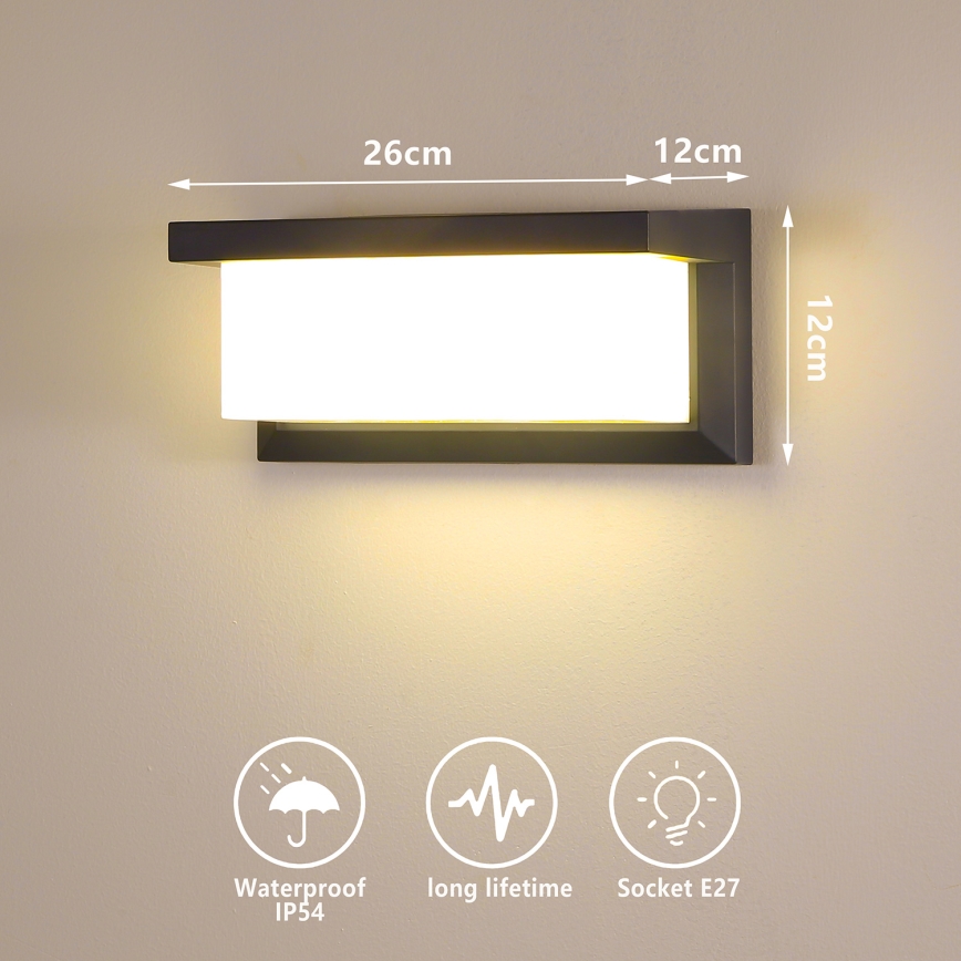 Brilagi - Aplica LED RGBW de exterior BRICKY, reglabilă (compatibilă cu dimmer) 1xE27/9W/230V 2700-6500K antracit IP54