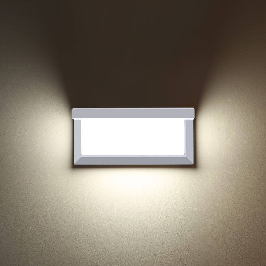 Brilagi - Aplică de perete pentru exterior LED RGBW reglabilă BRICKY 1xE27/9W/230V 2700-6500K IP54 albă