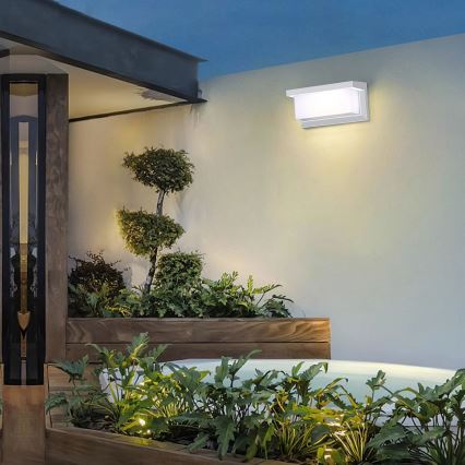 Brilagi - Aplică de perete pentru exterior LED RGBW reglabilă BRICKY 1xE27/9W/230V 2700-6500K IP54 albă