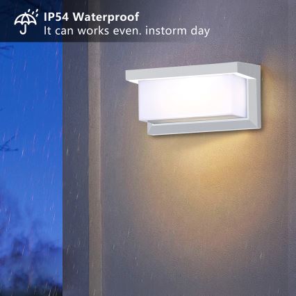 Brilagi - Aplică de perete pentru exterior LED RGBW reglabilă BRICKY 1xE27/9W/230V 2700-6500K IP54 albă