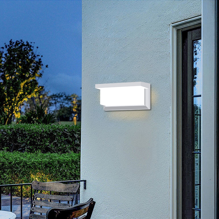 Brilagi - Aplică de perete pentru exterior LED RGBW reglabilă BRICKY 1xE27/9W/230V 2700-6500K IP54 albă