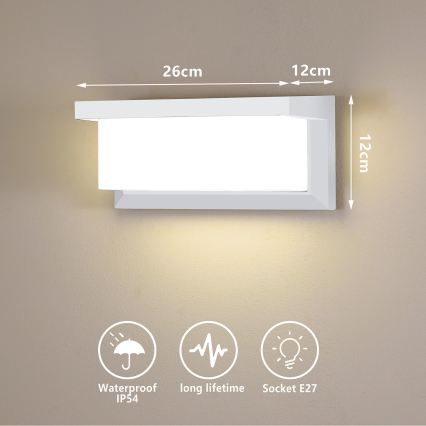 Brilagi - Aplică de perete pentru exterior LED RGBW reglabilă BRICKY 1xE27/9W/230V 2700-6500K IP54 albă