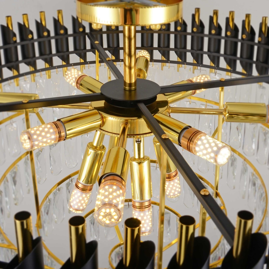 BRILAGI - Candelabru aplicat ECLIPSE 12xE14/10W/230V Ø 78 cm auriu/negru